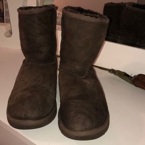 dark brown uggs.
